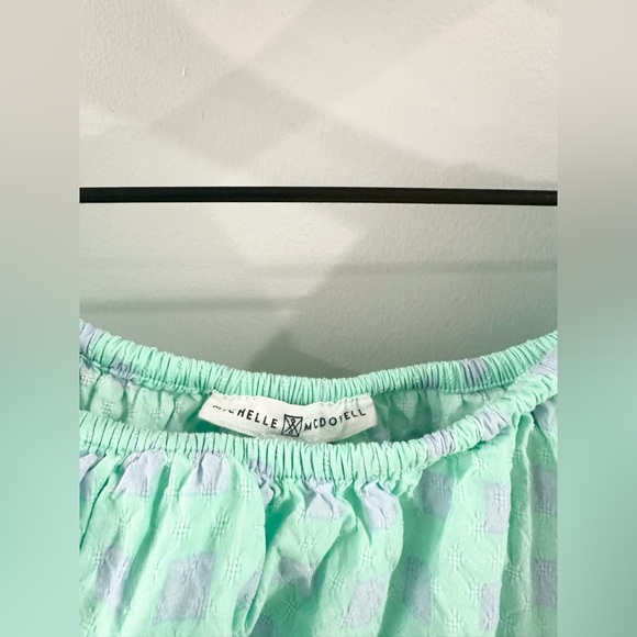 Michelle McDowell Olivia Blouse Aqua Blue Size Medium - Picture 5 of 7